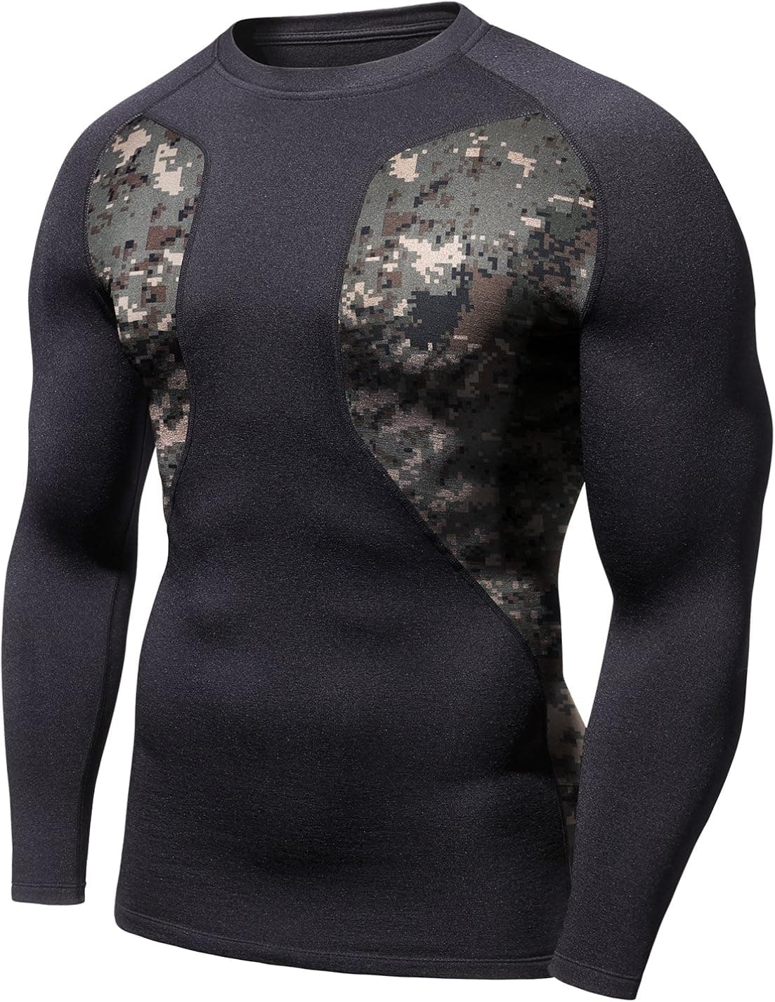 TSLA CLSL Men's Thermal Wintergear Compression Baselayer Long Sleeve Top, Wintergear Muscle Line(r44) - Black, Small
