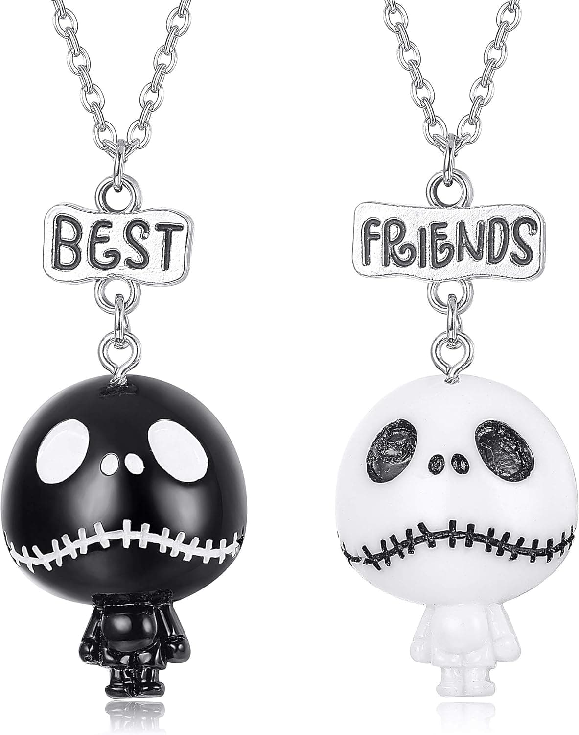 FINREZIO 2PCS Halloween Pendant Necklace Best Friend Friendship Necklace Gift