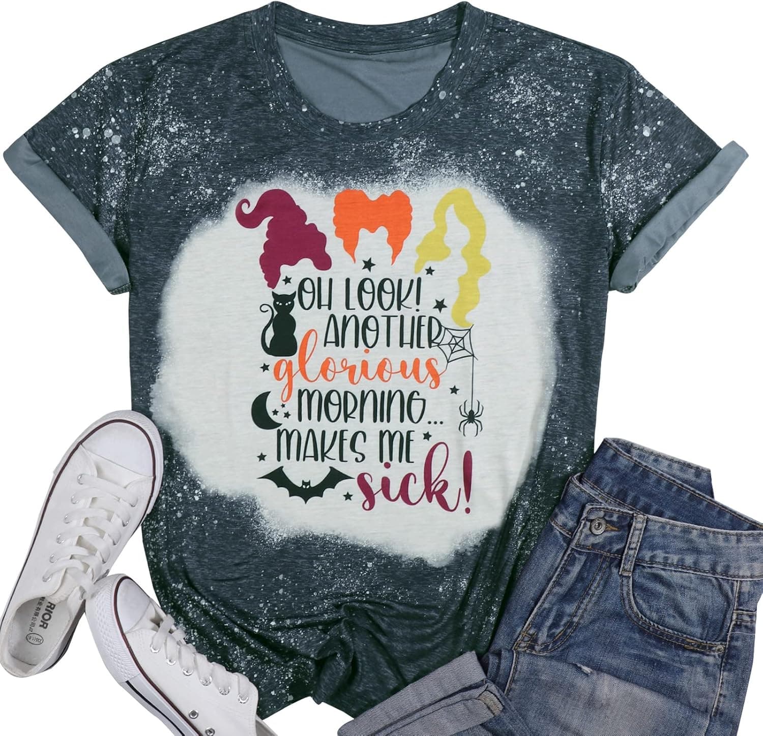 Oh Look Another Glorious Morning Makes Me Sick Halloween T Shirt Women Sanderson Sisters Top Tees