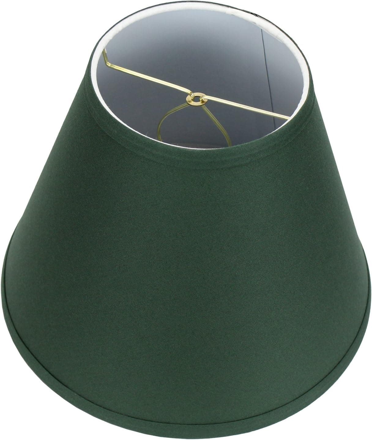 FenchelShades.com Lampshade 5" Top Diameter x 10" Bottom Diameter x 8" Slant Height with Brass Clip-On Attachment for Standard Edison-Style Lightbulb (Linen Hunter Green)