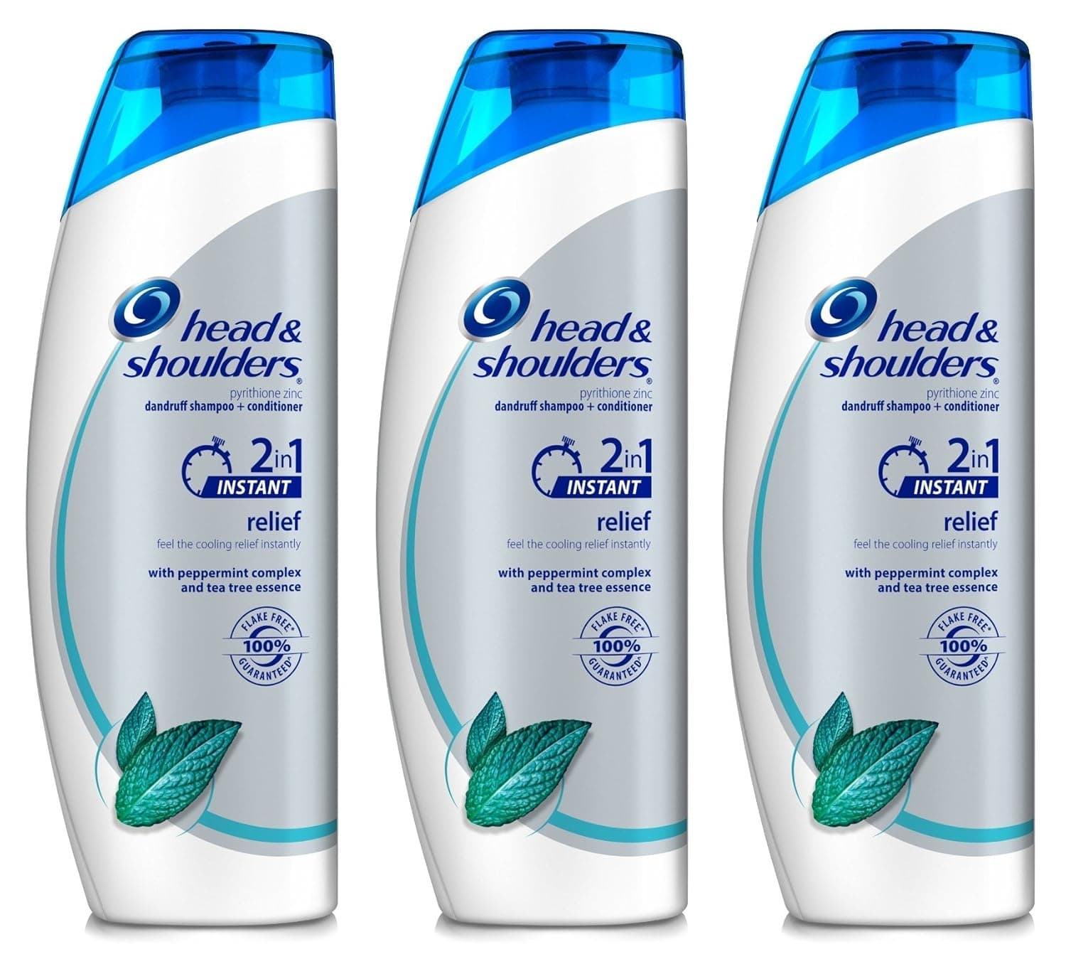 Head & Shoulders Haircare - 2 in 1 Shampoo + Conditioner - Instant Relief - Net Wt. 12.8 FL OZ (380 mL) Per Bottle - Pack of 3