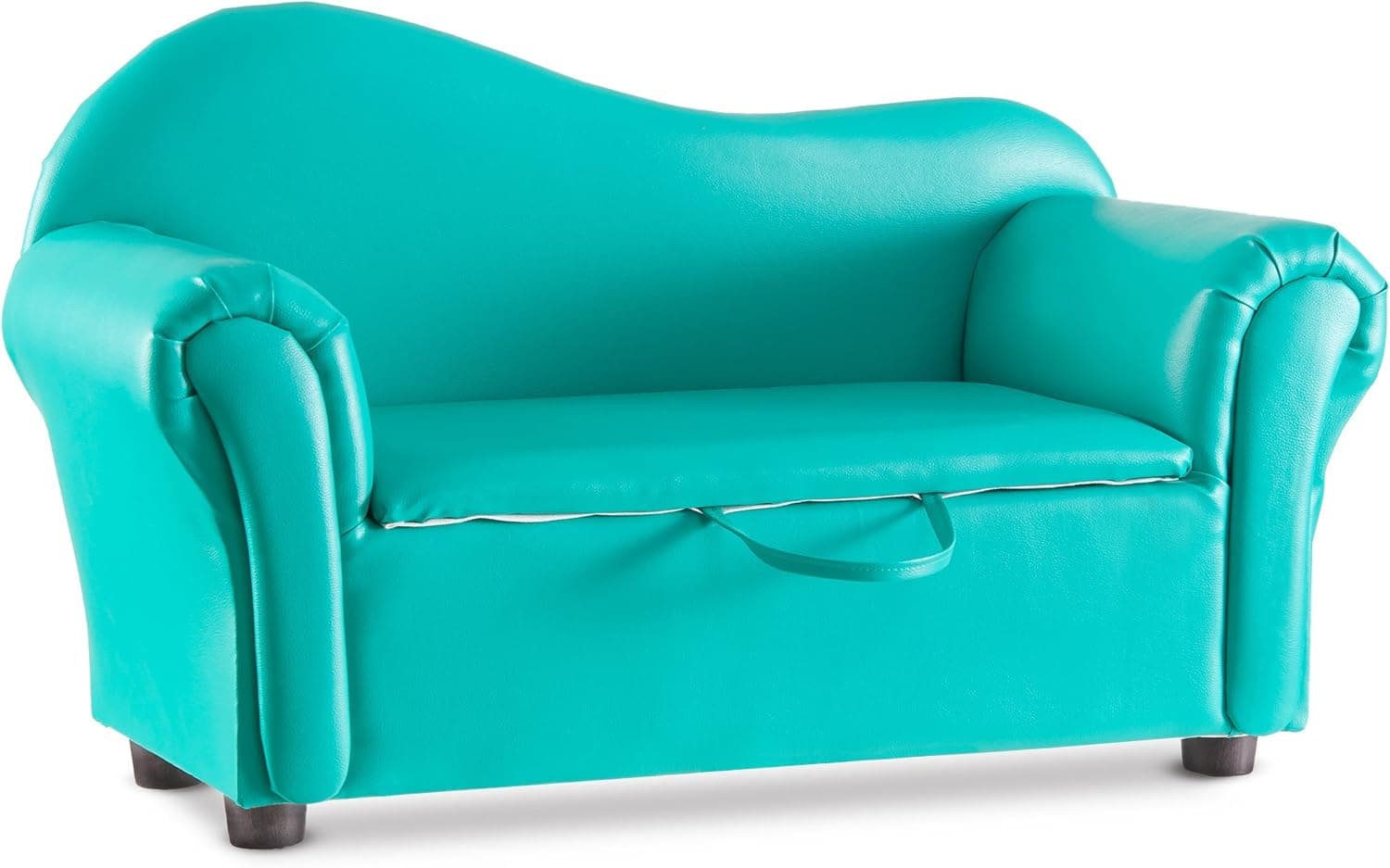 Harper&Bright Designs Kid’s Sweet Sofa Futon PU Leather/Storage,Bright Green