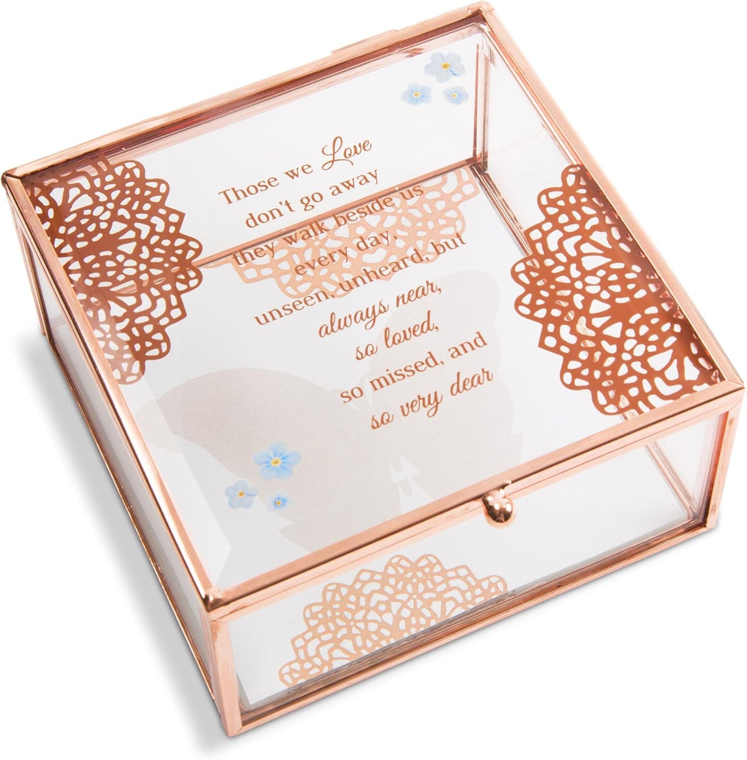 Pavilion Gift Company Light Your Way Memorial-Always Near, So Loved, So Missed and So Very Dear Glass Keepsake Box