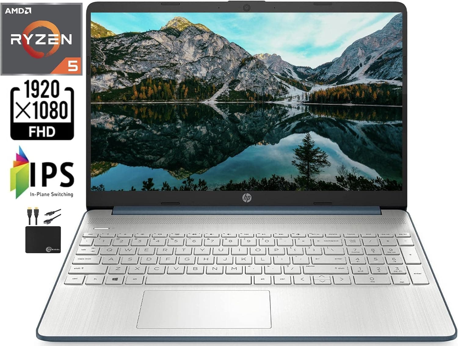 2022 Newest HP 15.6'' FHD IPS Laptop Computer, AMD Hexa-Core Ryzen 5 5500U (up to 4.0GHz, Beat i7-10710U), 16GB RAM, 1TB PCIe SSD,USB-C, HDMI, Wi-Fi, Webcam, Up to 9.5 Hours, Windows 11+ Accessories