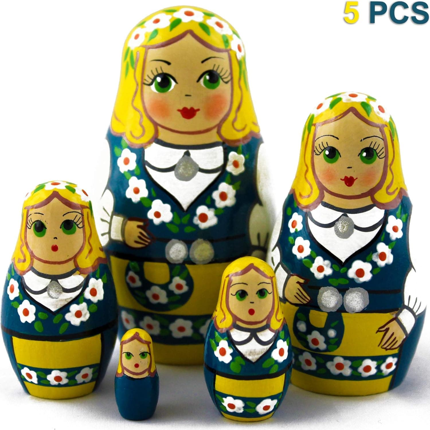 Matryoshkas Swedish Style Souvenir Set 5 pcs