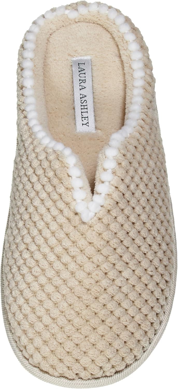 Laura Ashley LadiesSpa Texture Slide & Poms
