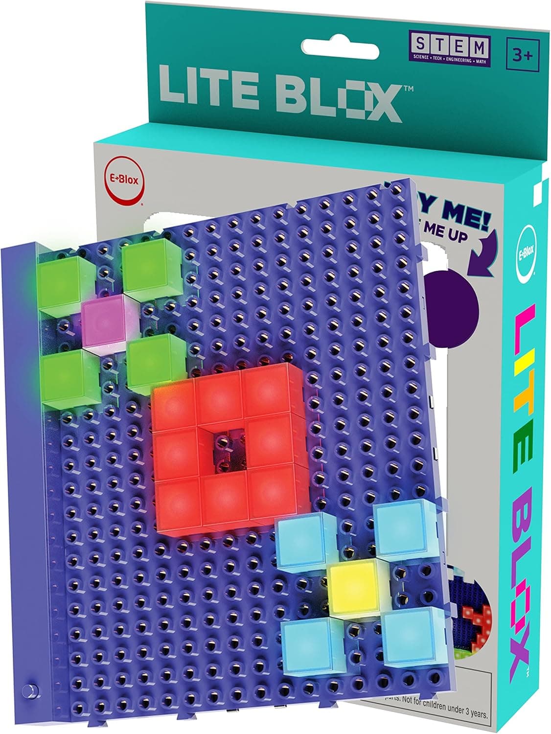 E-Blox Lite Blox STEM Builder Kit (30 Pieces), Colorful LED Lights, Building Blocks Toy Set, Great Science Project for Kids, Birthday Gift, Boys, Girls, 3+