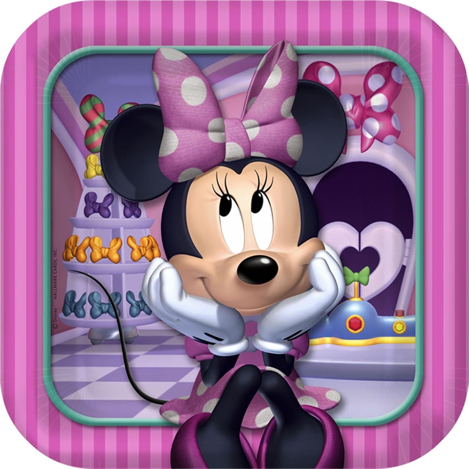 Hallmark - Disney Minnie Mouse Bow-tique Dream Party Square Dessert Plates