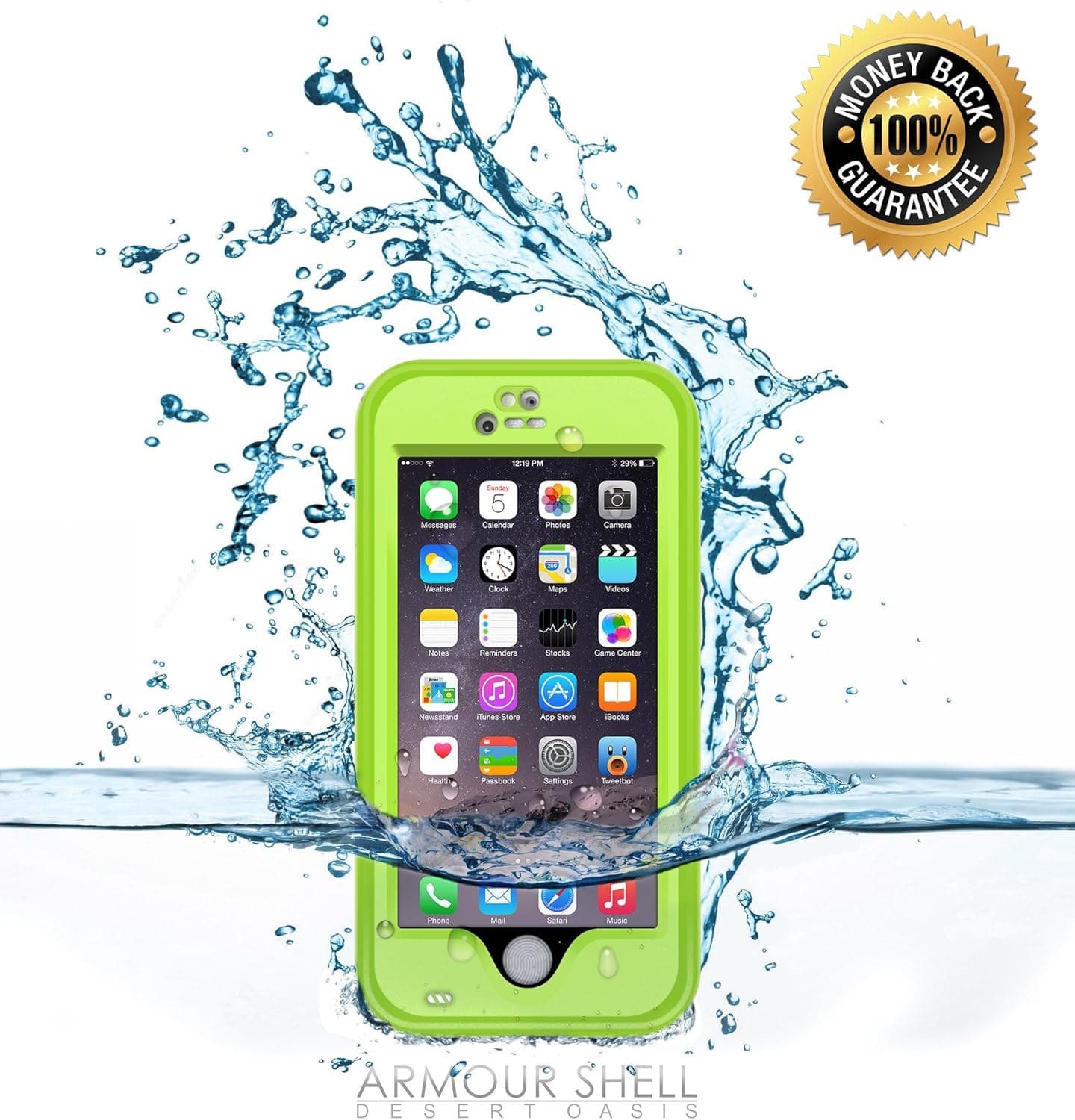 Waterproof iPhone 6 Case: Underwater Protective Phone Cover Premium Cases. Shockproof, Dustproof and Scratch Resistant Protection. Bonus Charging Cable Included, Protect and Defend With Armour Shell.