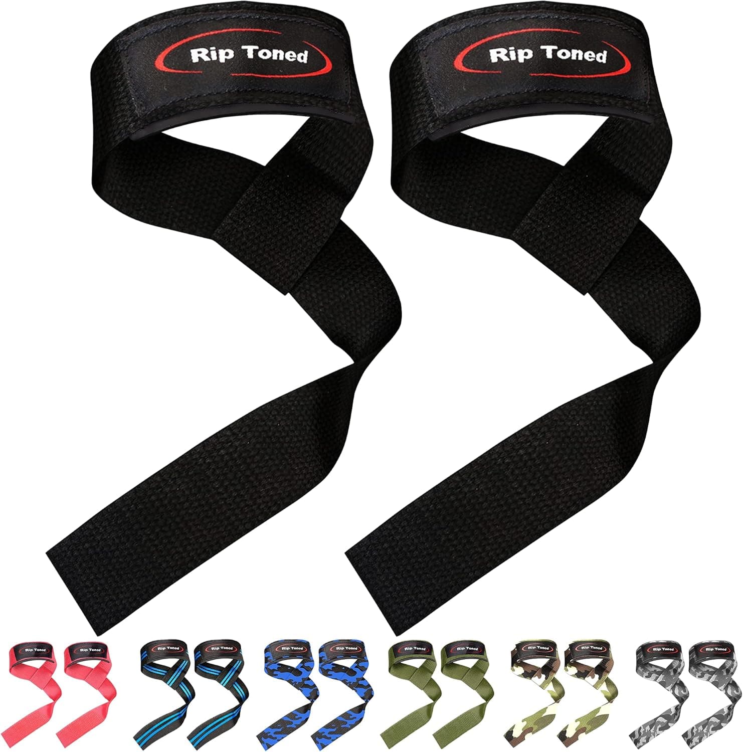 Rip Toned Lifting Straps for Weightlifting - Long 23 inch Deadlifting Straps Lifting Wrist Straps for Men & Women with Protection Padding for Deadlifts Powerlifting Strength Training