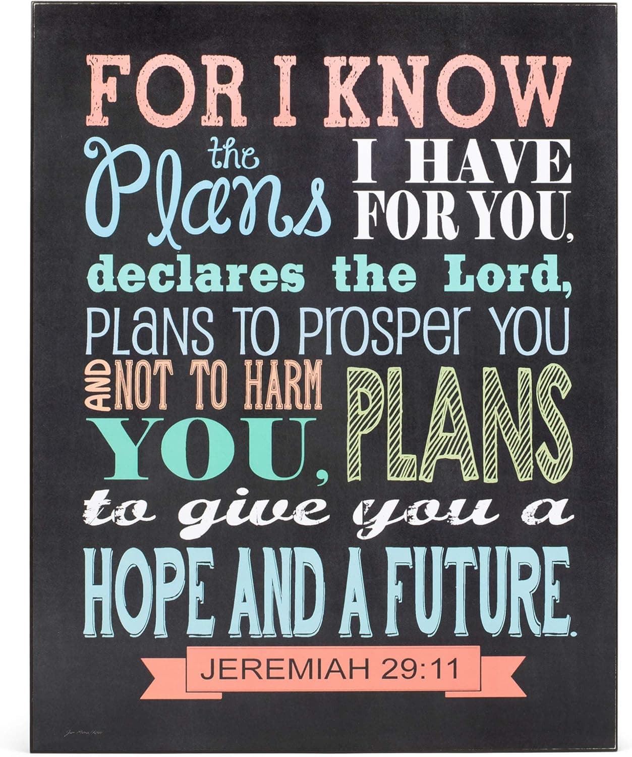 Dicksons I Know The Plans I Have for You Typography Black 14 x 11 Wood Wall Art Sign Plaque