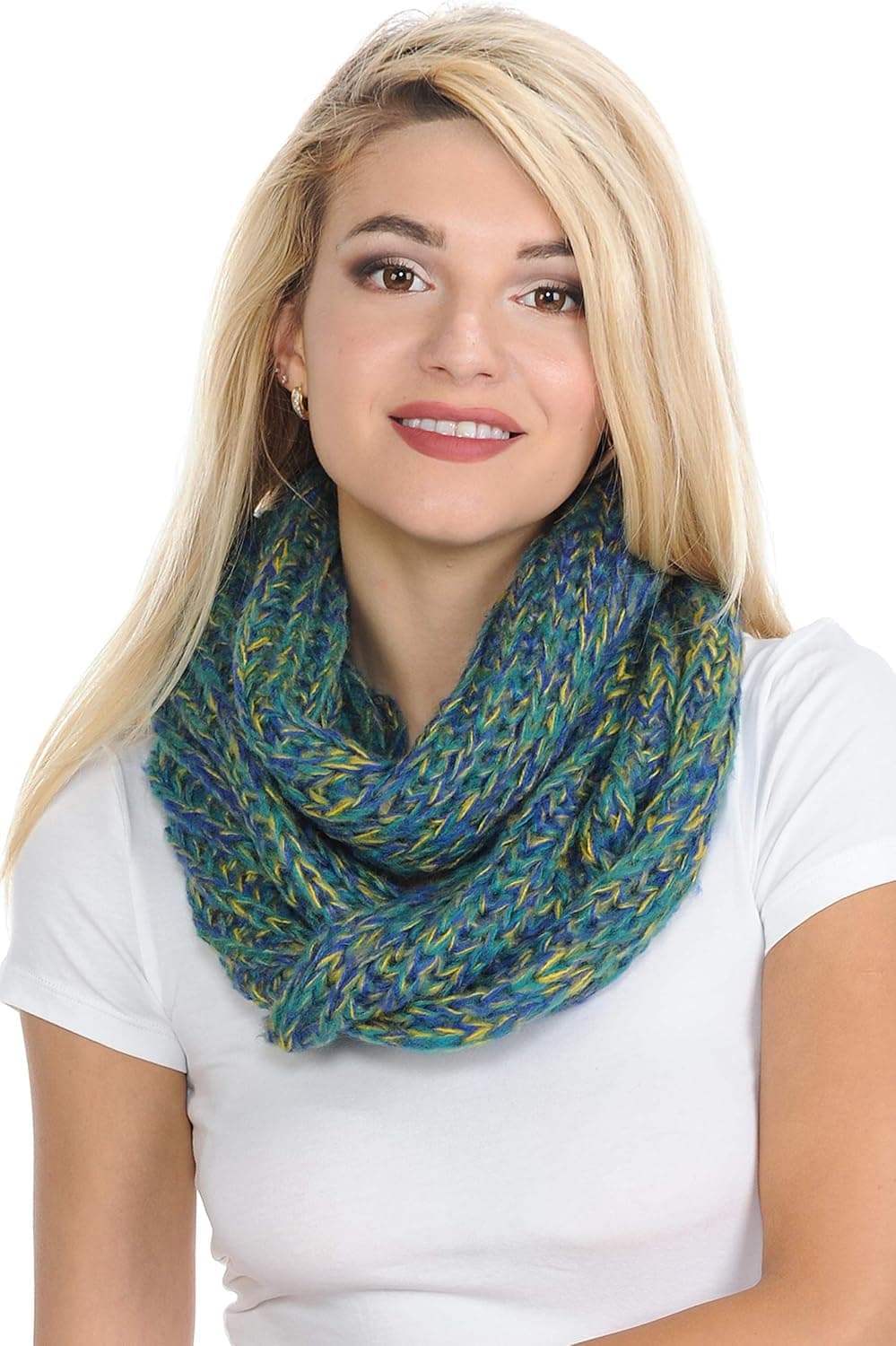 BASICO Adult Chunky Scarves Infinity Scarf for Women Circle Loop Knitted Warm Scarf