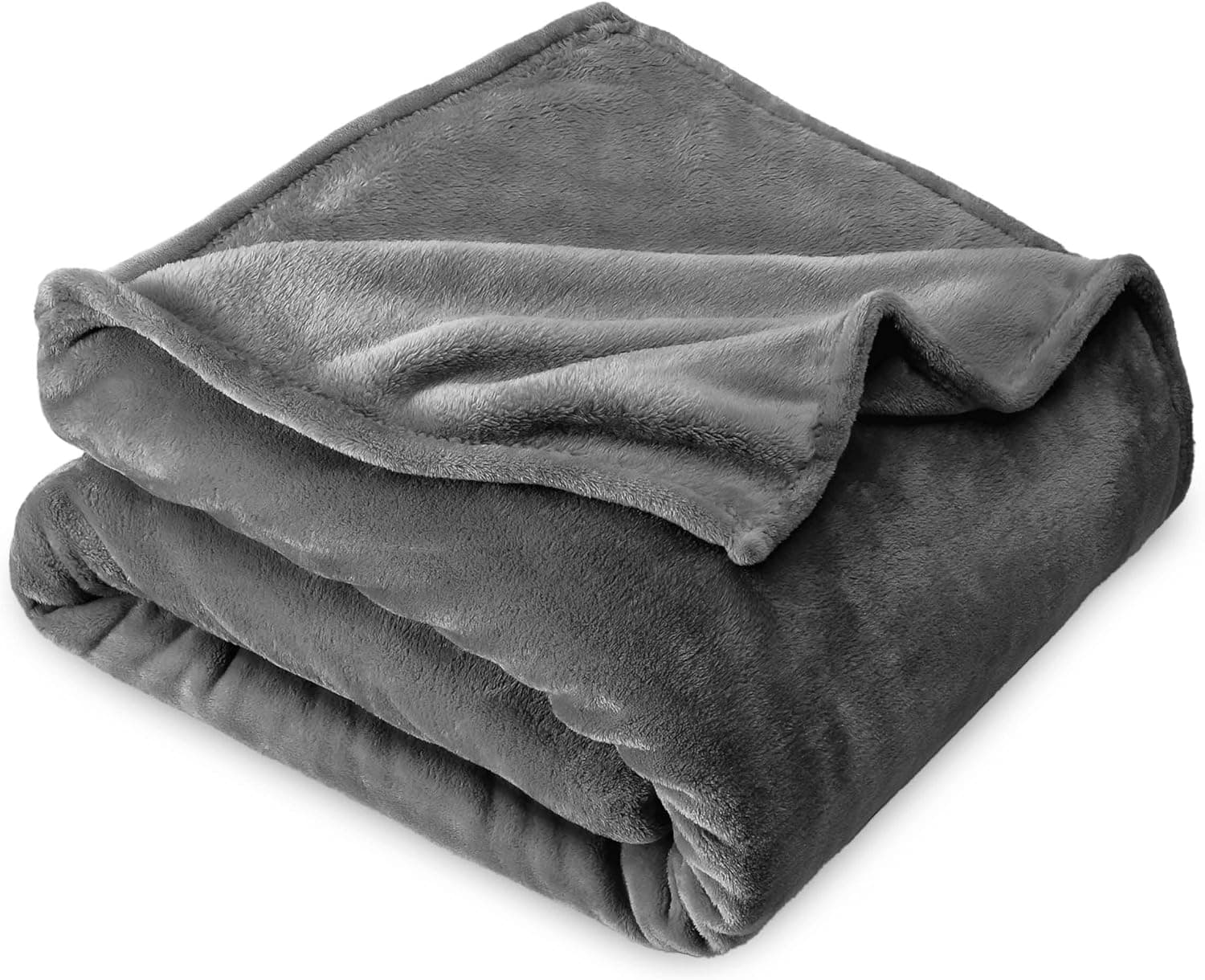 Bare Home Fleece Blanket - Twin/Twin Extra Long Blanket - Grey - Lightweight Blanket for Bed, Sofa, Couch, Camping, and Travel - Microplush - Ultra Soft Warm Blanket (Twin/Twin XL, Grey)