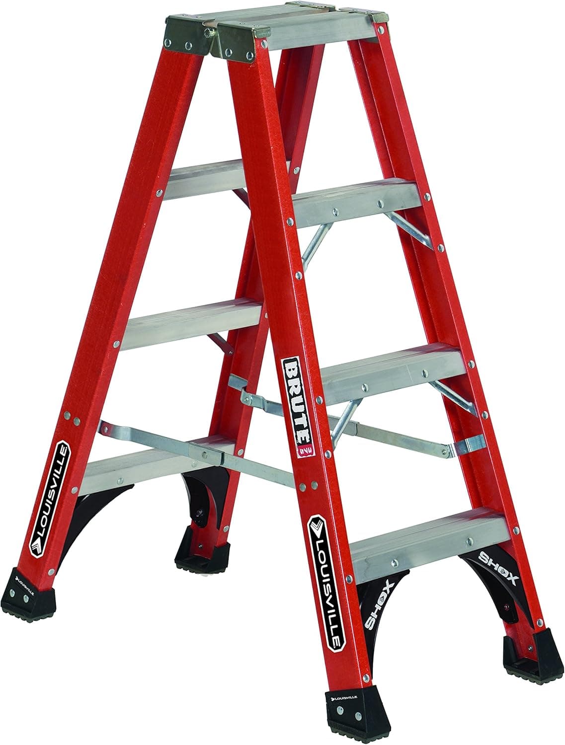Louisville Ladder 4-Feet Fiberglass Twin Front Ladder, 375-Pound Load Capacity, FM1404HD