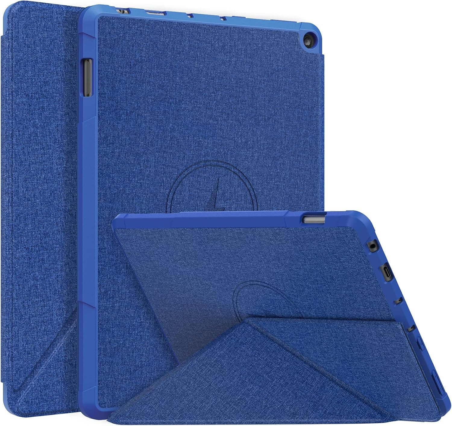 MoKo Case Fits All-New Kindle Fire HD 10 & 10 Plus tablet (11th generation, 2021 release)10.1", Origami Standing Shell Cover Case with Multi Angle Magnetic TPU Back Cover for 10.1 Inch Tablet, Indigo