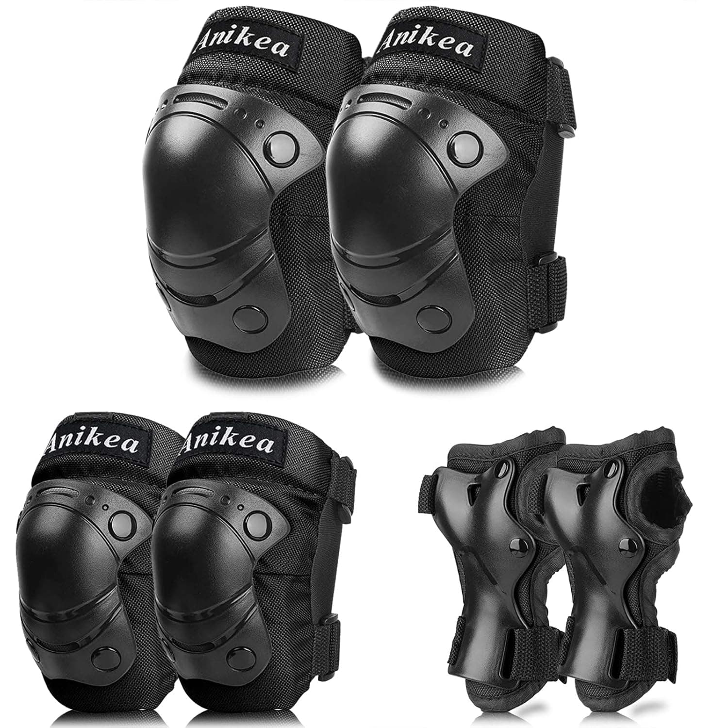 Anikea Kids Protective Gear - Knee Pads Elbow Pads Wrist Guard Set for Bike, Cycling, Roller Skating, Skateboard, Inline Skating, Hover Boards