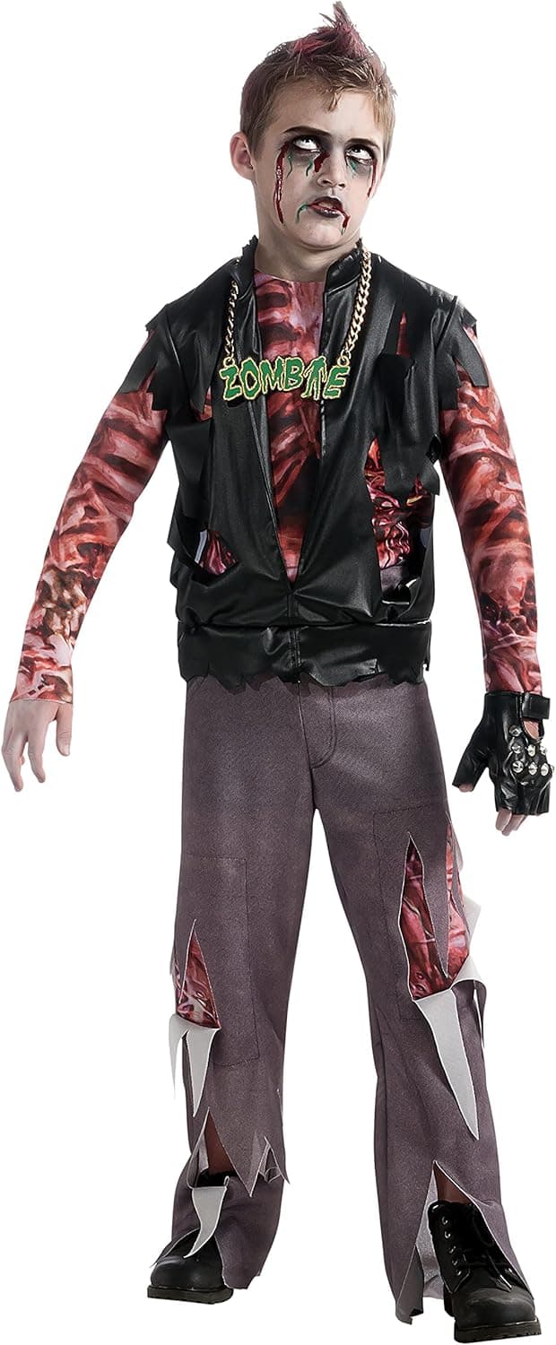 Boy's Zombie Punk Rocker #1 Costume, Small