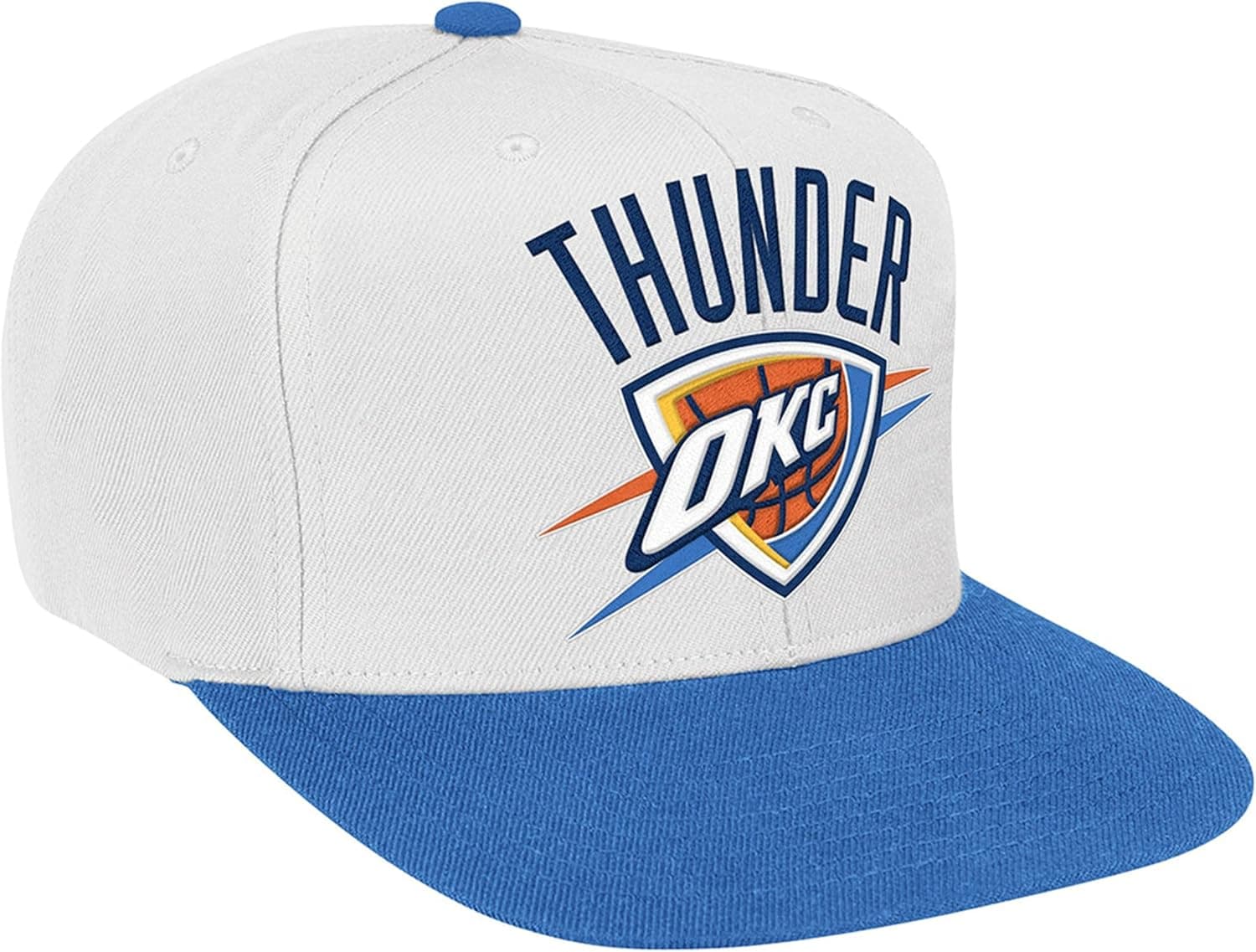 Mitchell & Ness Oklahoma City Thunder NBA XL Logo Two Tone Snapback Cap White/Blue