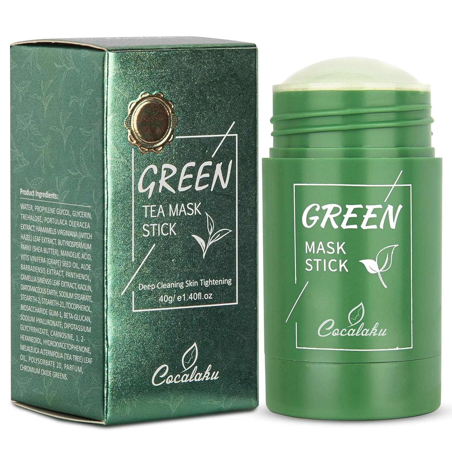 Cocalaku Green Tea Purifying Clay Stick Mask, Face Moisturizes Oil Control, Deep Clean Pore,Improves Skin, Green Tea Mask For All Skin Types Men And Women (Green Tea)