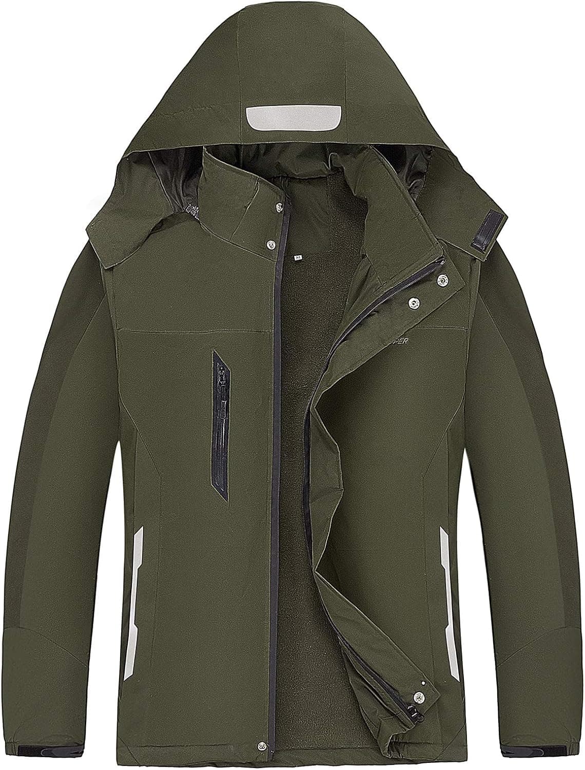 miiooper Men's Waterproof Outdoor Jacket 2020 Spring Windproof Hooded Mountain Fleece Outwear Rain Coat