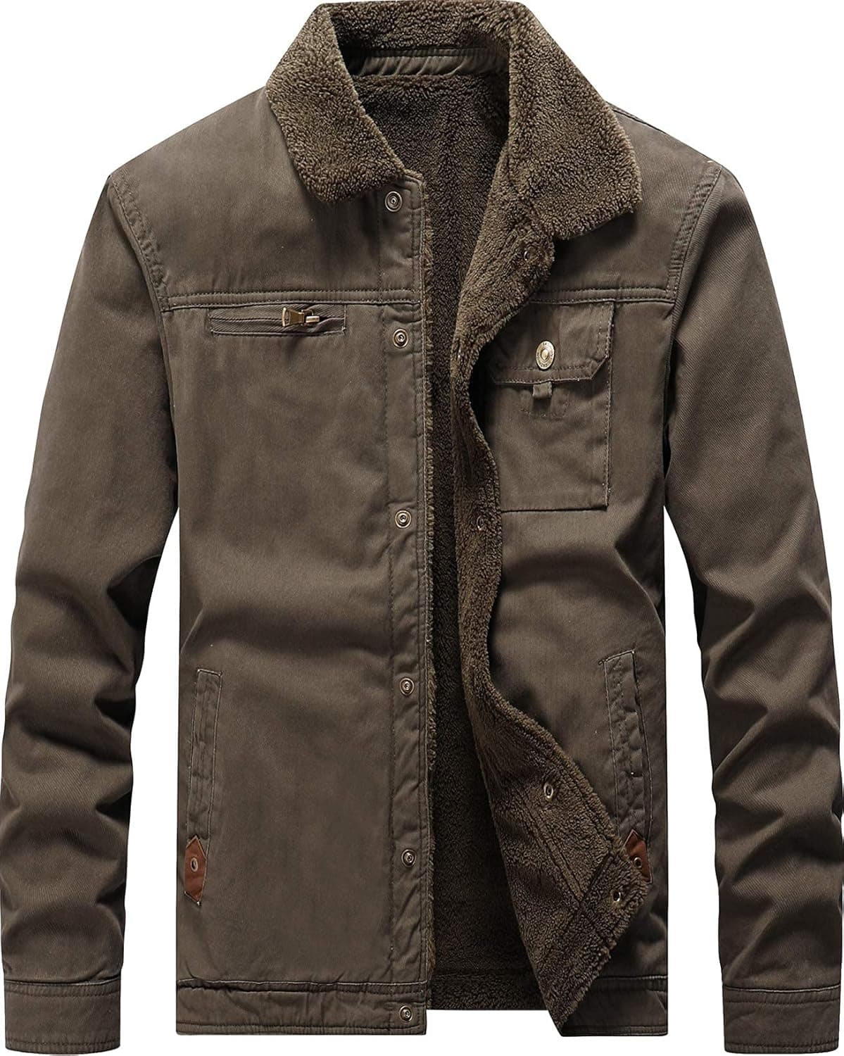 Vcansion Men's Classic Winter Jacket Coat Fleece Lined Windproof Outerwear