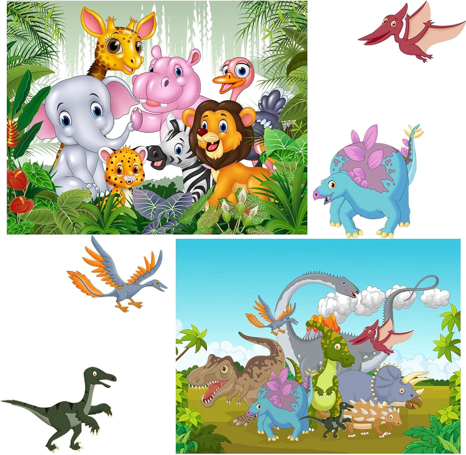Toddler Puzzle for 2-7 Years Old - 2 Packs Animal Early Educational Best Gift for Ages 2-7 Boys & Girls Learning Development Jigsaw Puzzle Toy Family Game Collection