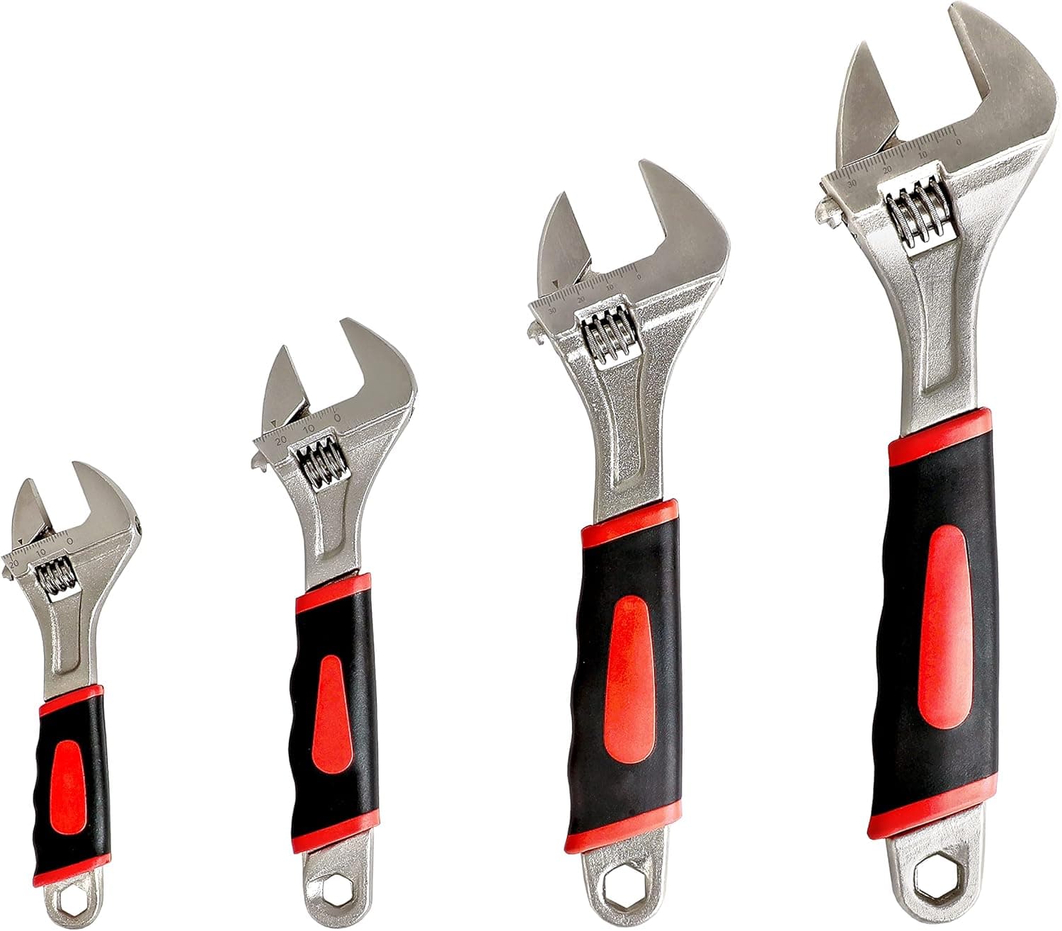 Navegando Adjustable Wrenche Set, Shifter Movable Spanners Set Adjustable Wrench Tools Kit with Rubber Grip (6/8/ 10/12 IN)