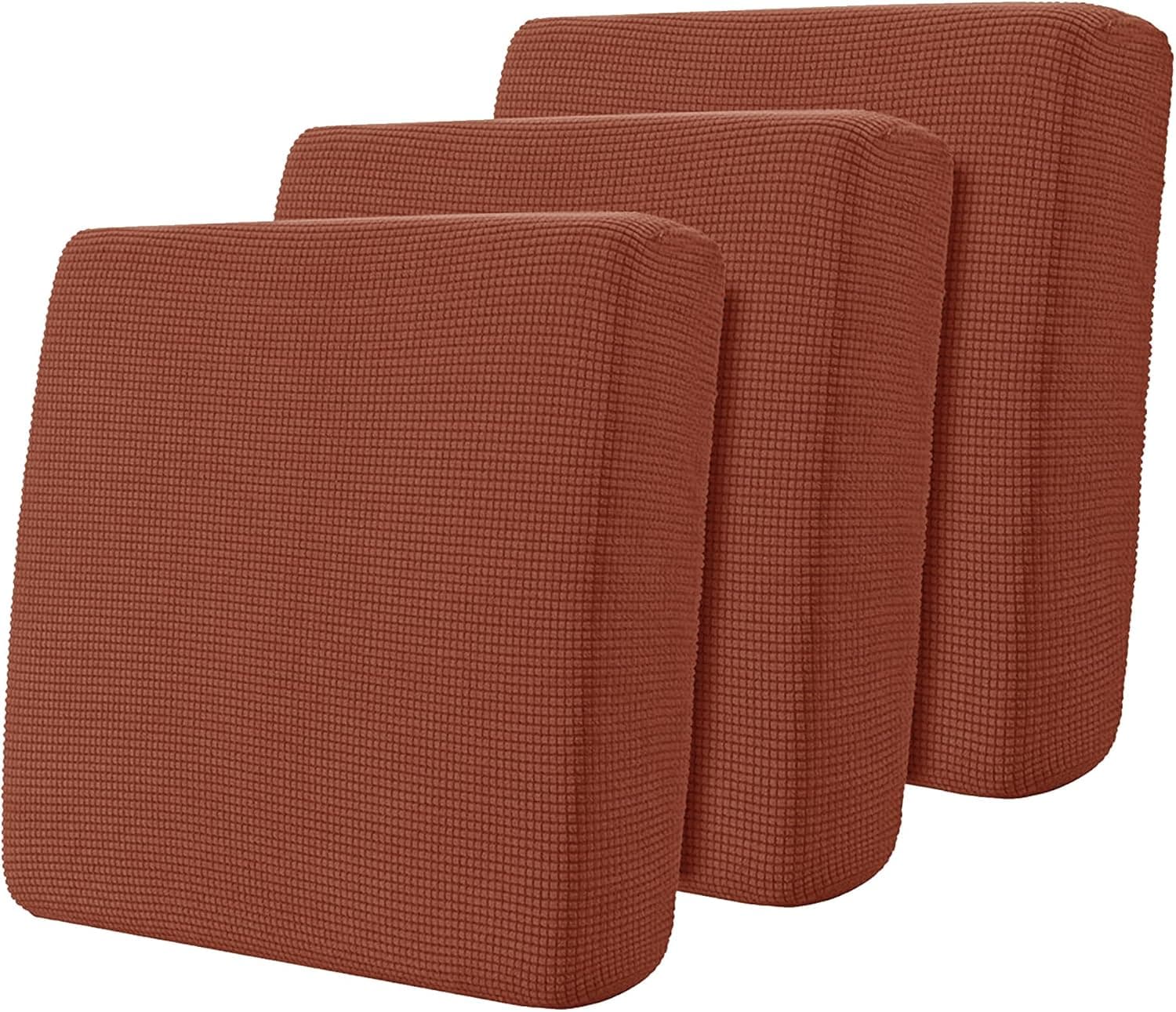 Hokway Stretch Couch Cushion Slipcovers Reversible Cushion Replacement Slipcovers Sofa Cushion Covers(Brick,3)