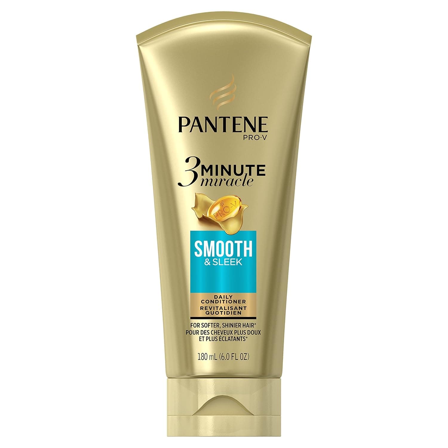 Pantene Smooth & Sleek 3 Minute Miracle Daily Conditioner, 6.0 fl oz (Packaging May Vary)