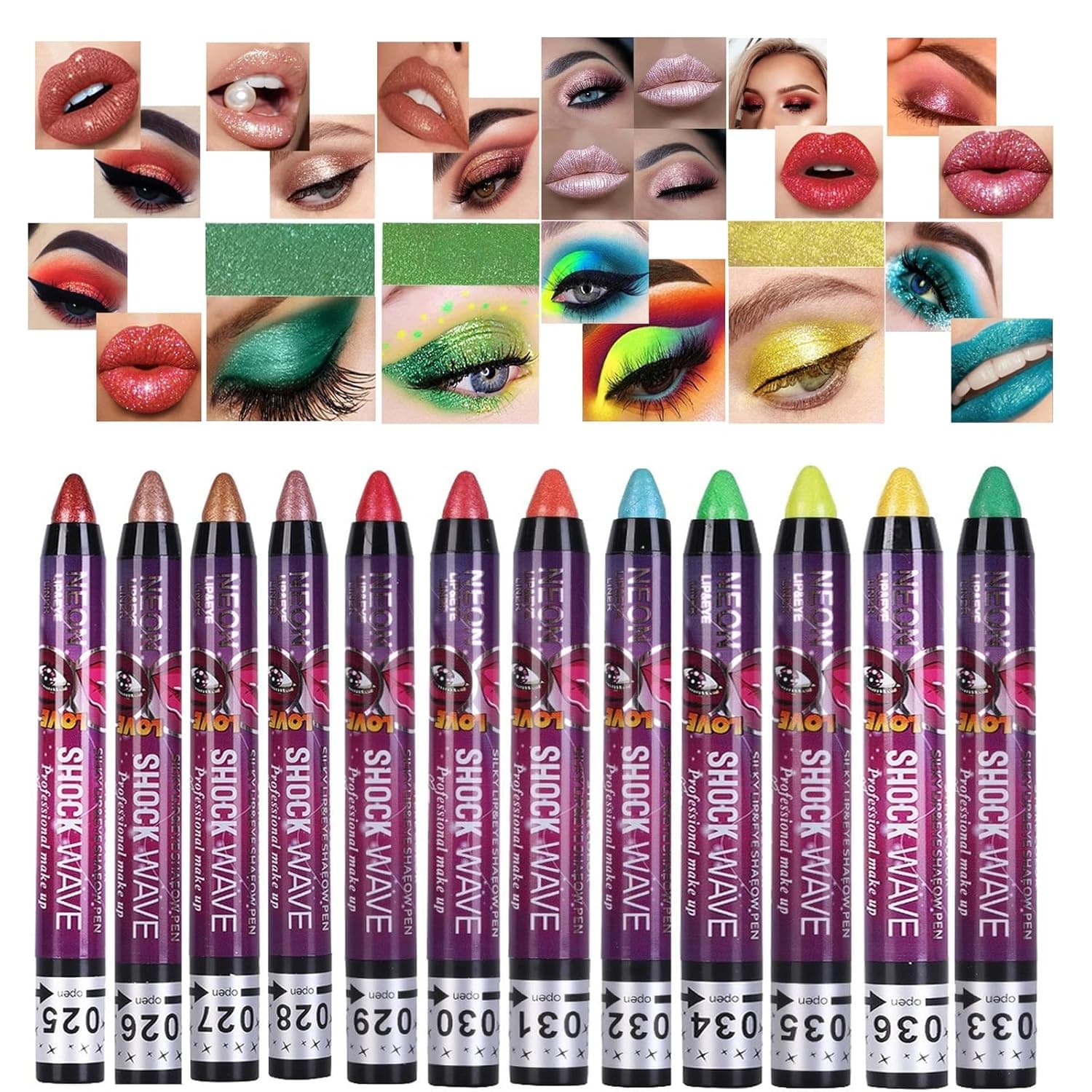 Corleone Eyeshadow Stick12 Colors Shimmer Matte Glitter Eyeshadow Stick, Holographic Makeup Waterproof Long Lasting Eyeshadow Stick Sets