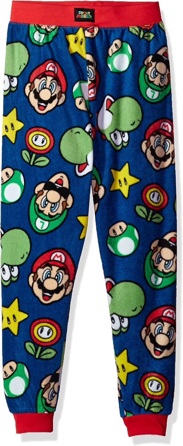 SUPER MARIO Boys' Big Micro Fleece Jogger Lounge Pant
