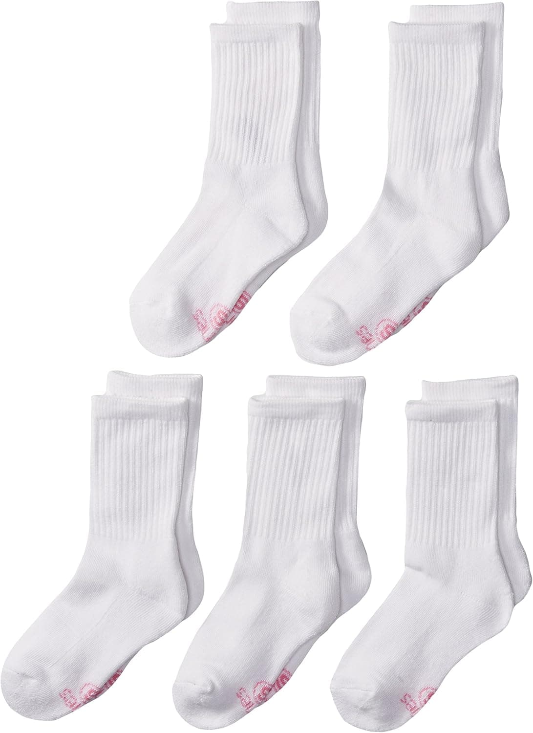 Hanes Ultimate Girls' 5-Pack Crew EZ Sort Socks