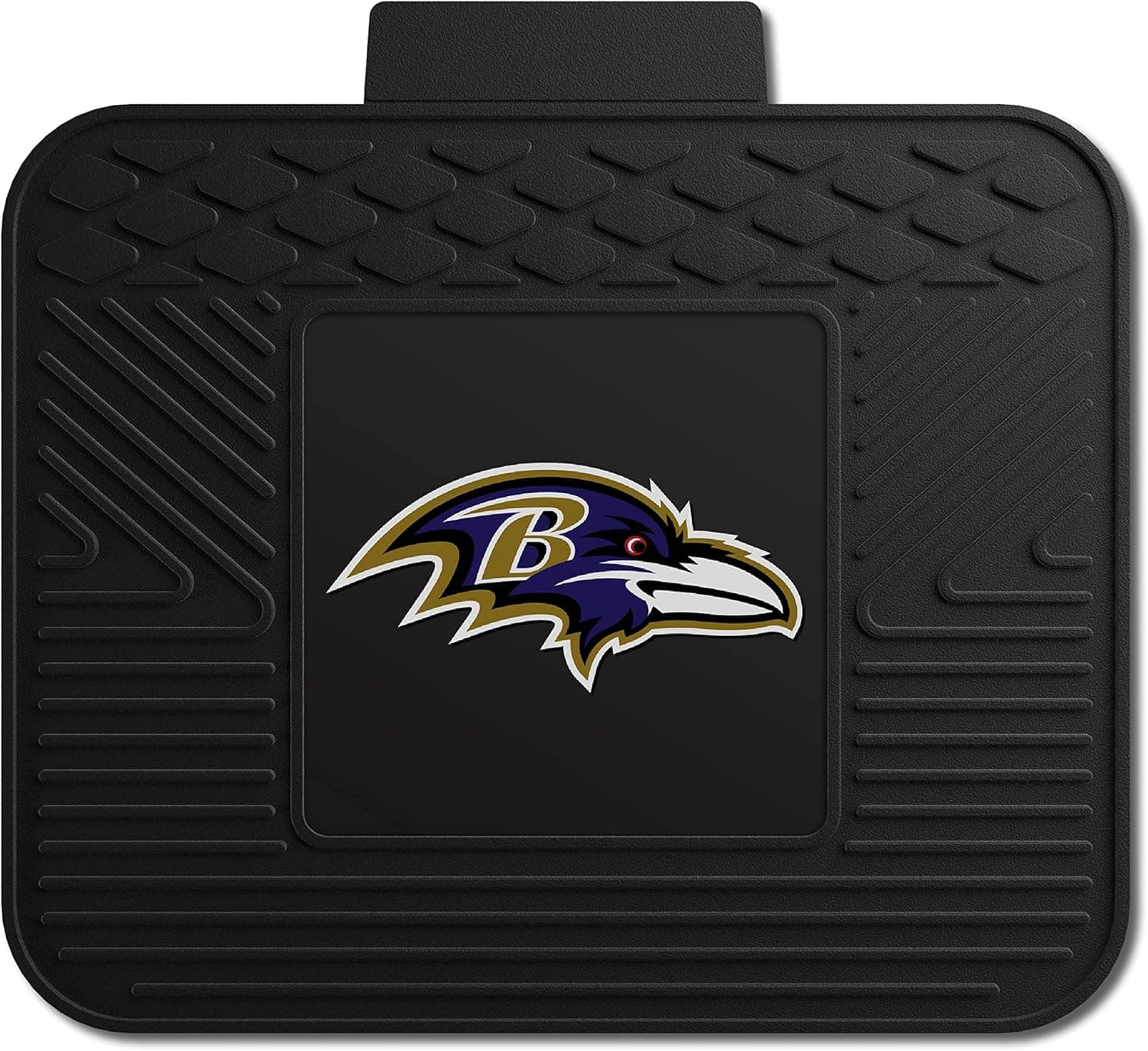 FANMATS 9995 Baltimore Ravens Back Row Utility Car Mat - 1 Piece - 14in. x 17in., All Weather Protection, Universal Fit, Molded Team Logo