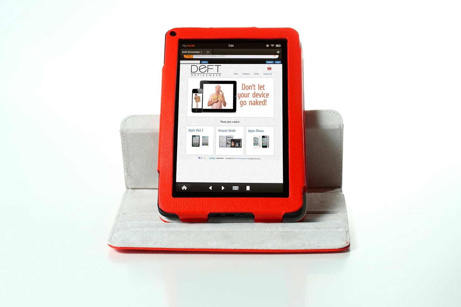 Devicewear Deft Dante 360: Rotating Kindle Fire Case (Red)
