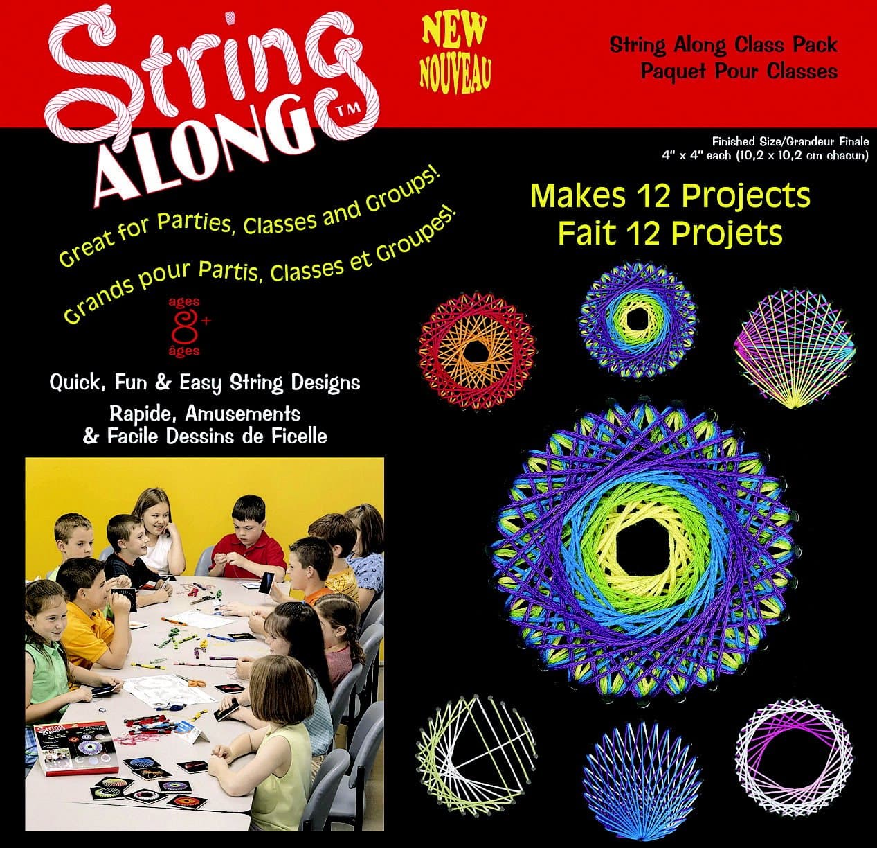 Janlynn String Art Classroom Pack, 4 X 4 in