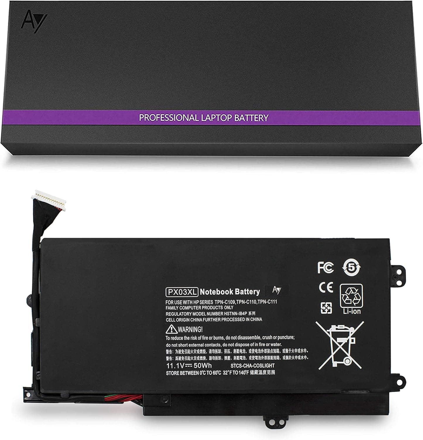 AY PX03XL Battery [11.1V 50Wh], High-Performance Battery Compatible HP Envy 14 Touchsmart M6 M6-k K002TX K022DX M6-k022dx M6-k012dx M6-K010DX TPN-C109 TPN-C110