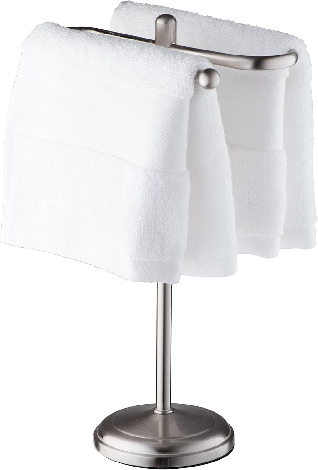 AMG and Enchante Accessories, Free Standing Fingertip Hand Towel Bar Holder Tree Rack, TT100006 SNI, Satin Nickel