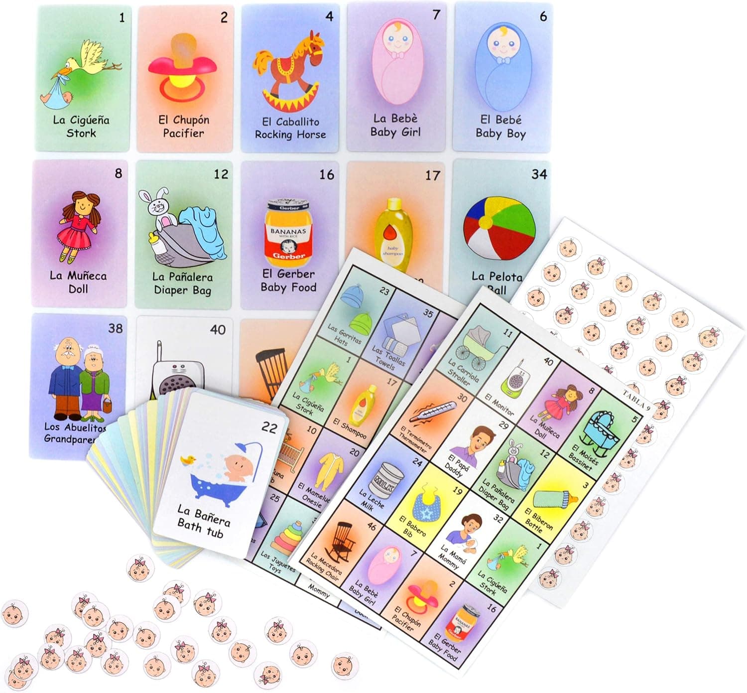 JIMMY'S TOYS Baby Shower Loteria Bingo Game