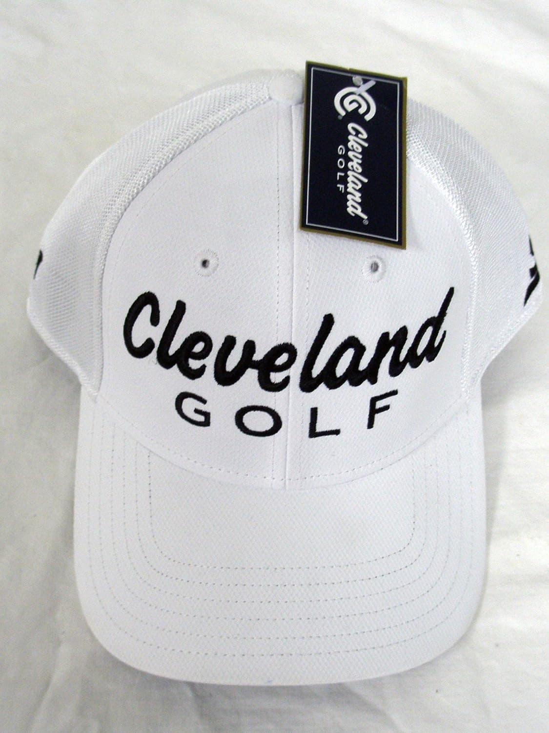 Cleveland Golf Tour Stretch Cap (White, L/XL) Structured Hat