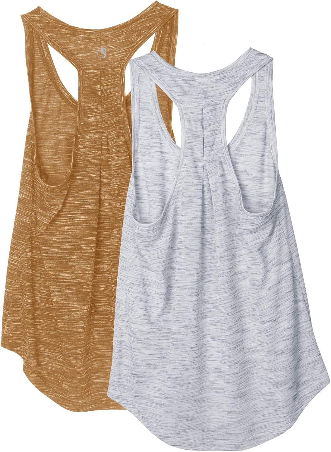 icyzone Workout Tank Tops for Women - Athletic Yoga Tops, Racerback Running Tank Top, Gym Exercise Shirts(Pack of 2)