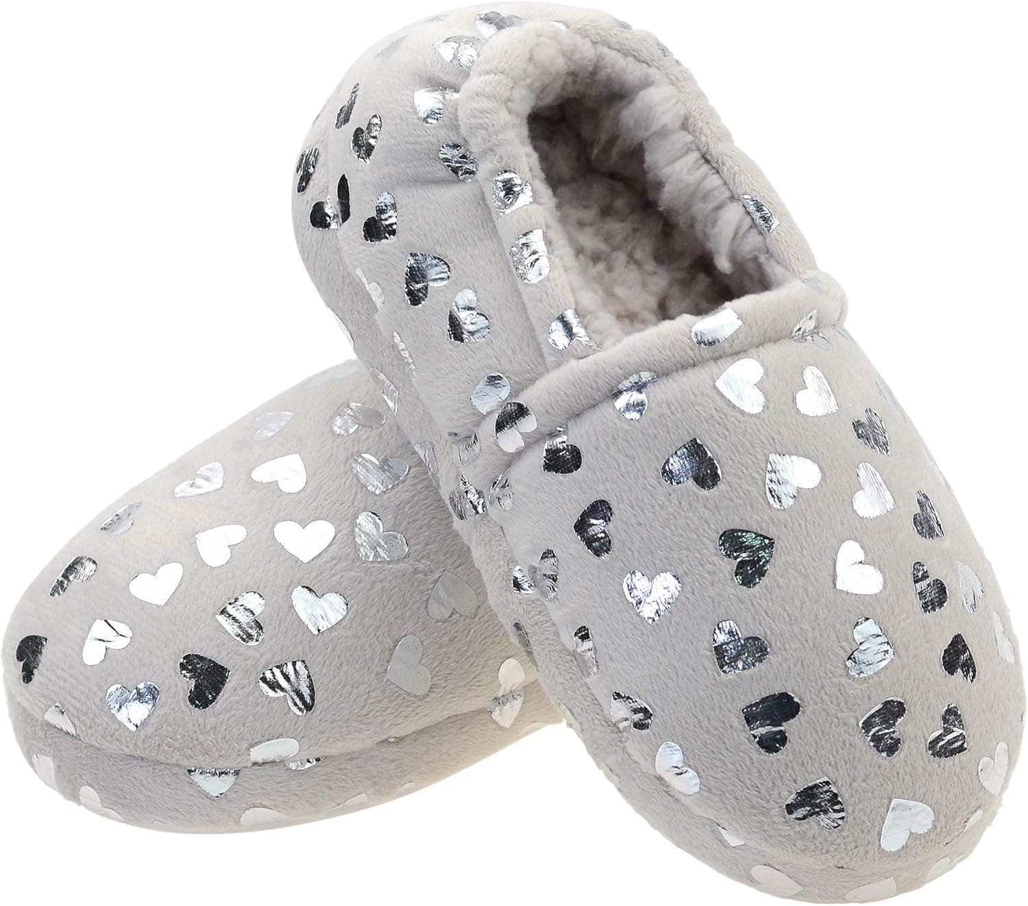 Lulex Girls Cute Fleece Heart Slippers Warm Household Indoor Home Slippers
