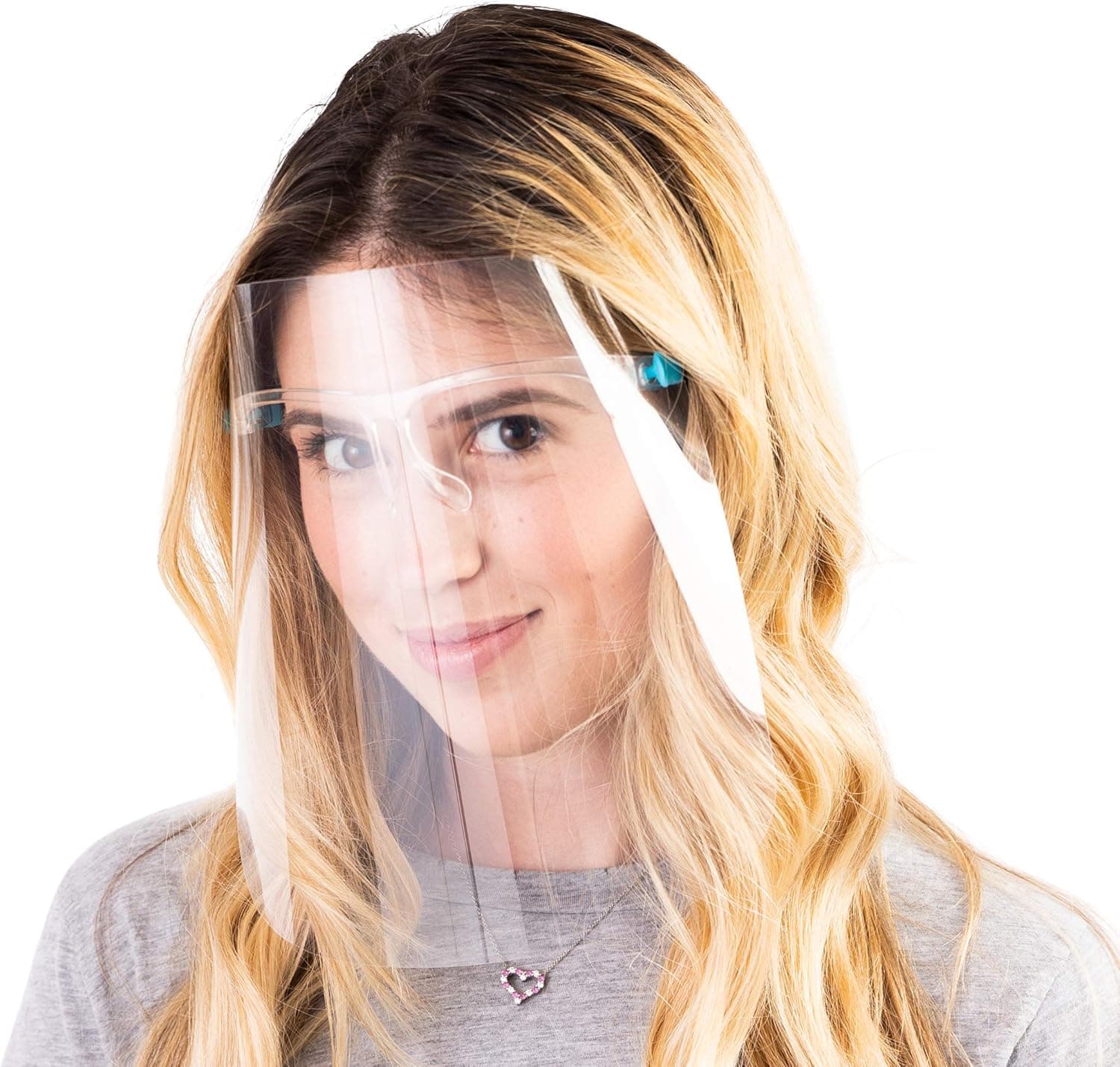 ArtToFrames Protective Face Shield 10 Pack, Fully Transparent Face and Eye Protection from Droplets and Saliva with Reusable Glasses and Replaceable Shield, Anti-Fog Light and Flexible PPE