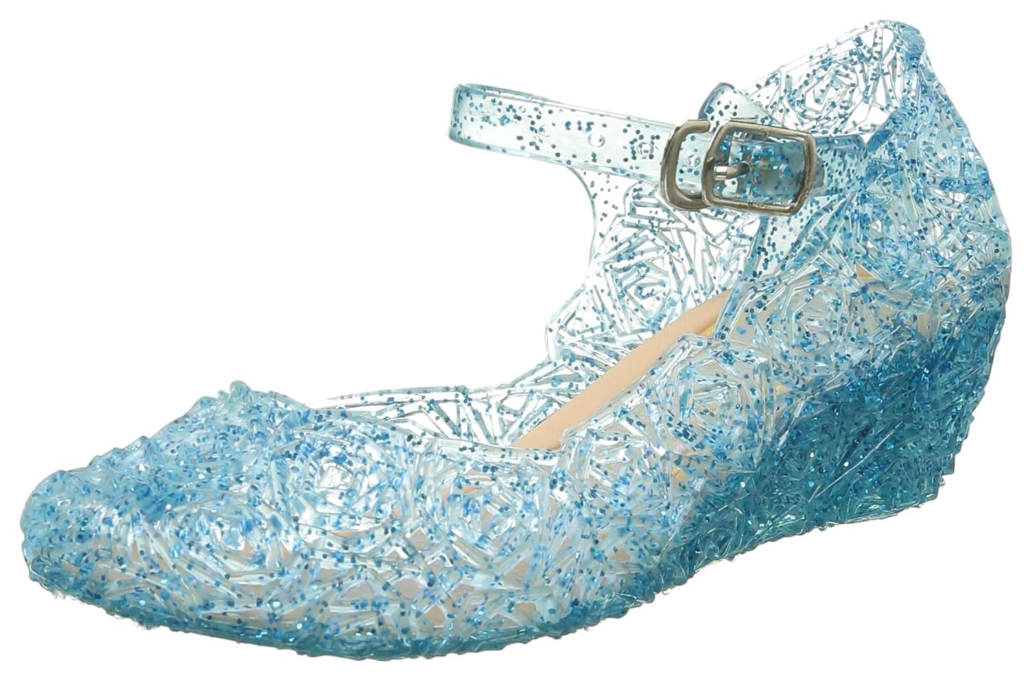 URAQT Girl Child Fancy Shoes Princess Queen Elsa Blue Cute