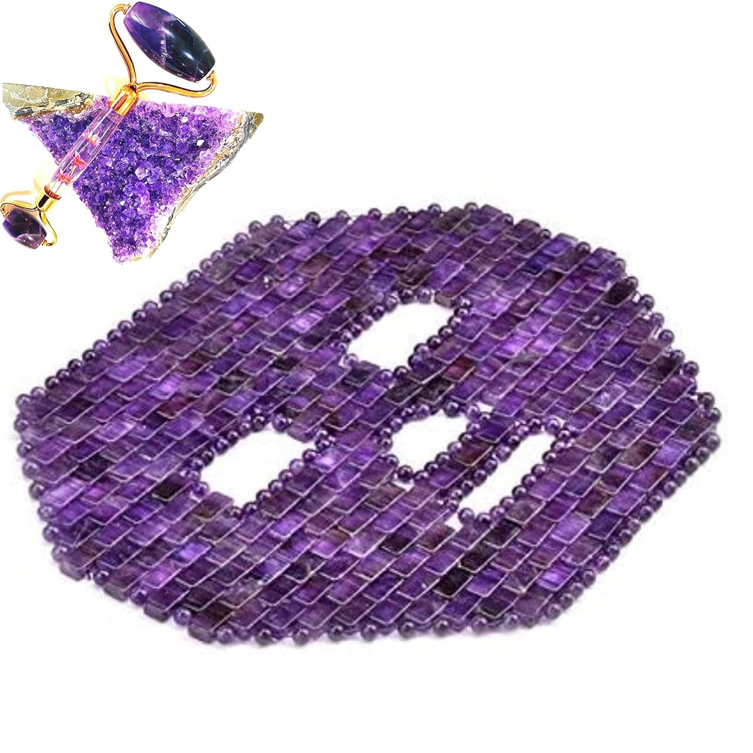 LAVÔNNÉ AMETHYST Mask & Roller Set. Balance and Harmony Gifts for women (Large Face Mask)