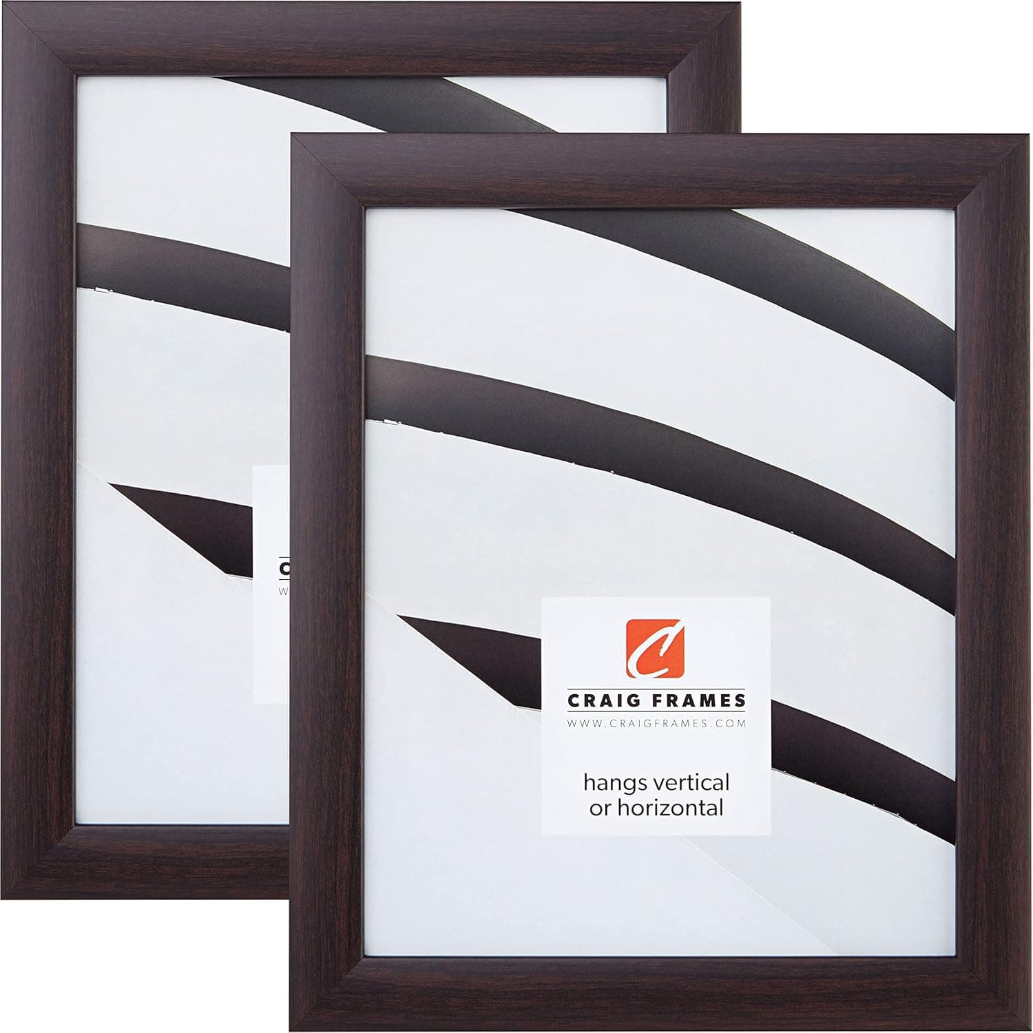 Craig Frames 23247778 11 x 17 Inch Picture Frame, Brazilian Walnut, Set of 2