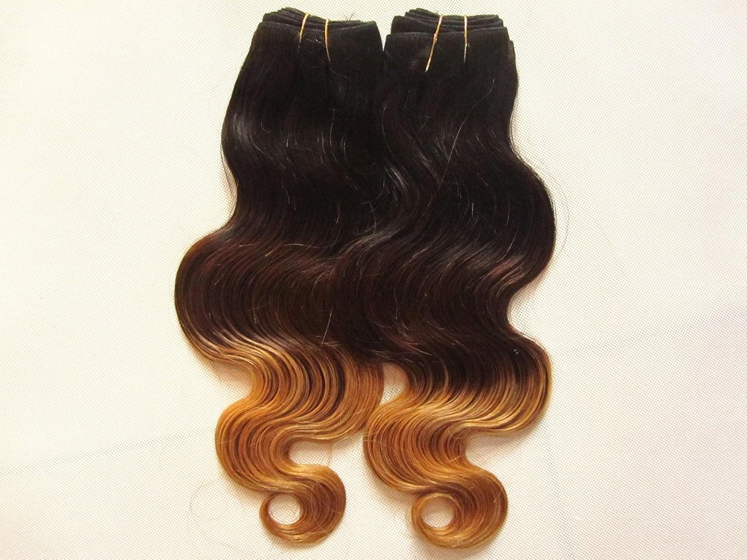 Brazilian Remy Ombre Human Hair Extensions - #1B/4/27 Mixed Lengths