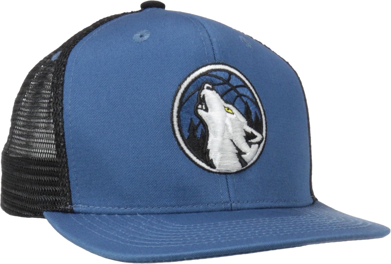 NBA Minnesota Timberwolves Snapback Mesh Back Basic Logo Cap, Blue, One Size Fits All