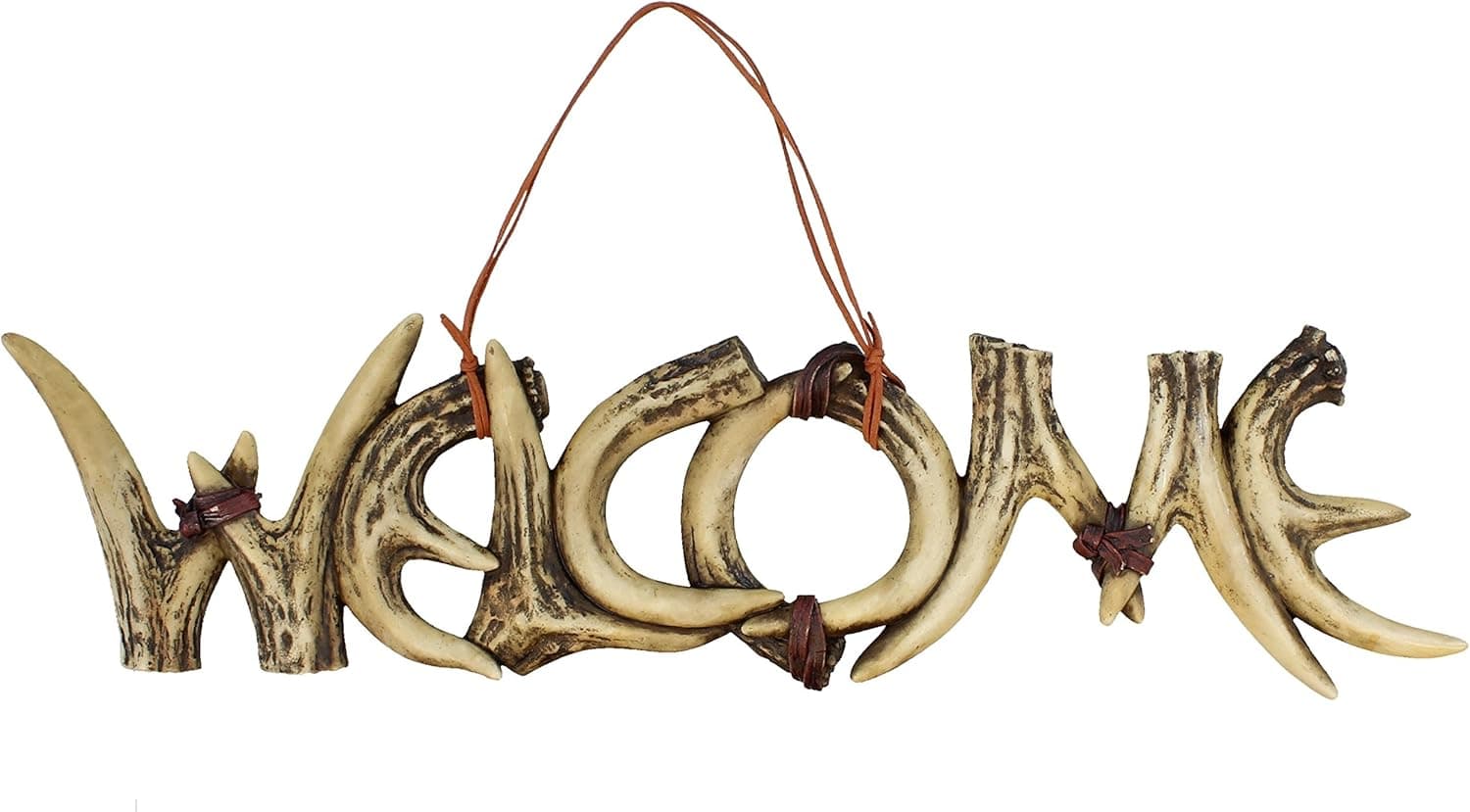Faux Deer Antler Welcome Sign