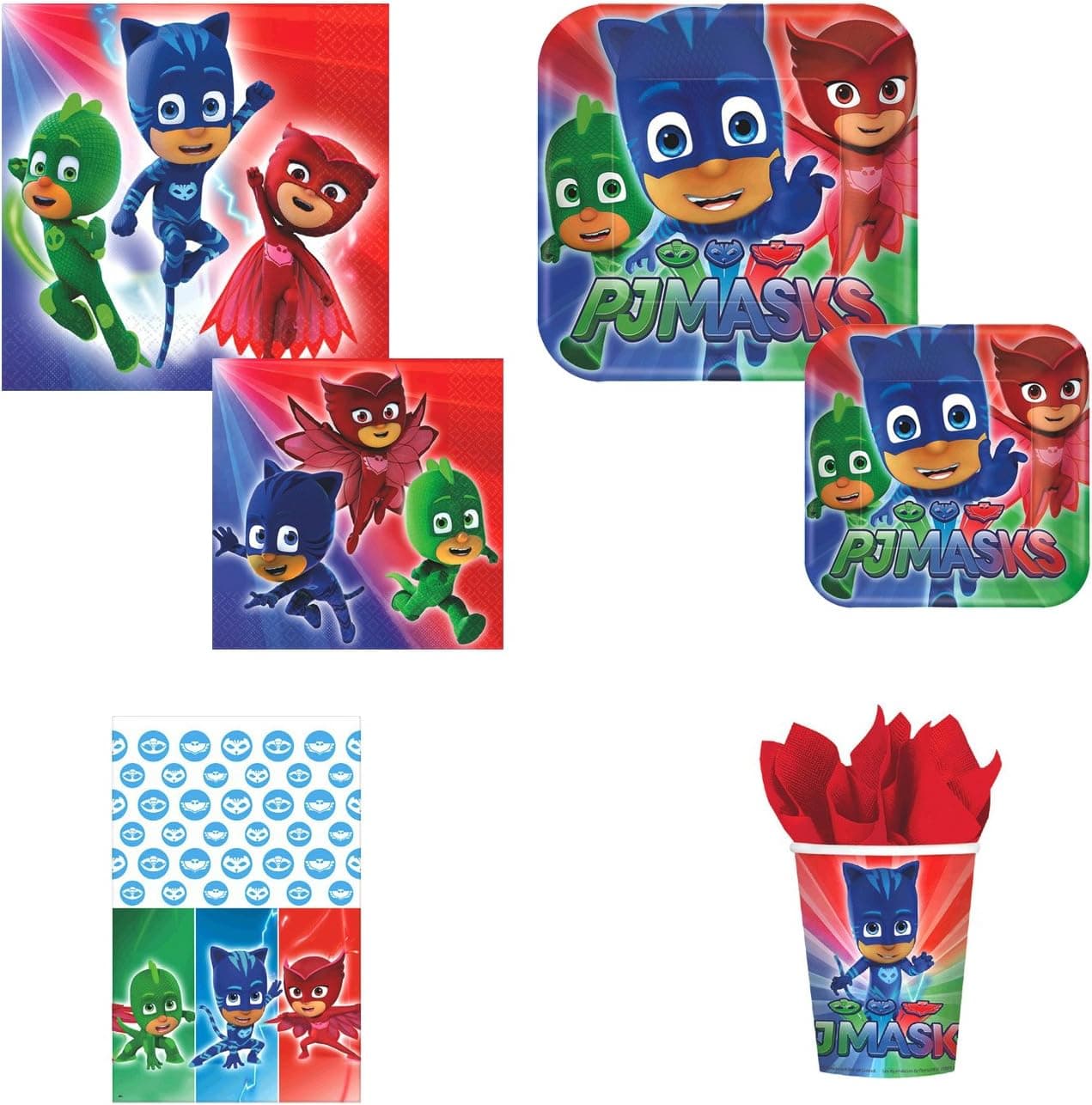 Party Pack Amscan PJ Masks Deluxe Birthday, 16 Guests