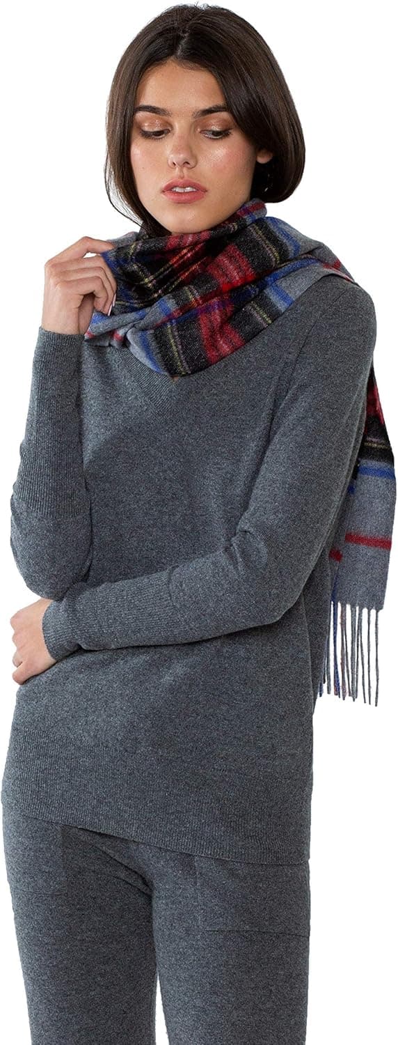 JENNIE LIU Women's 100% Pure Cashmere Scarf 75"x12" Cashmere Scarves for Women